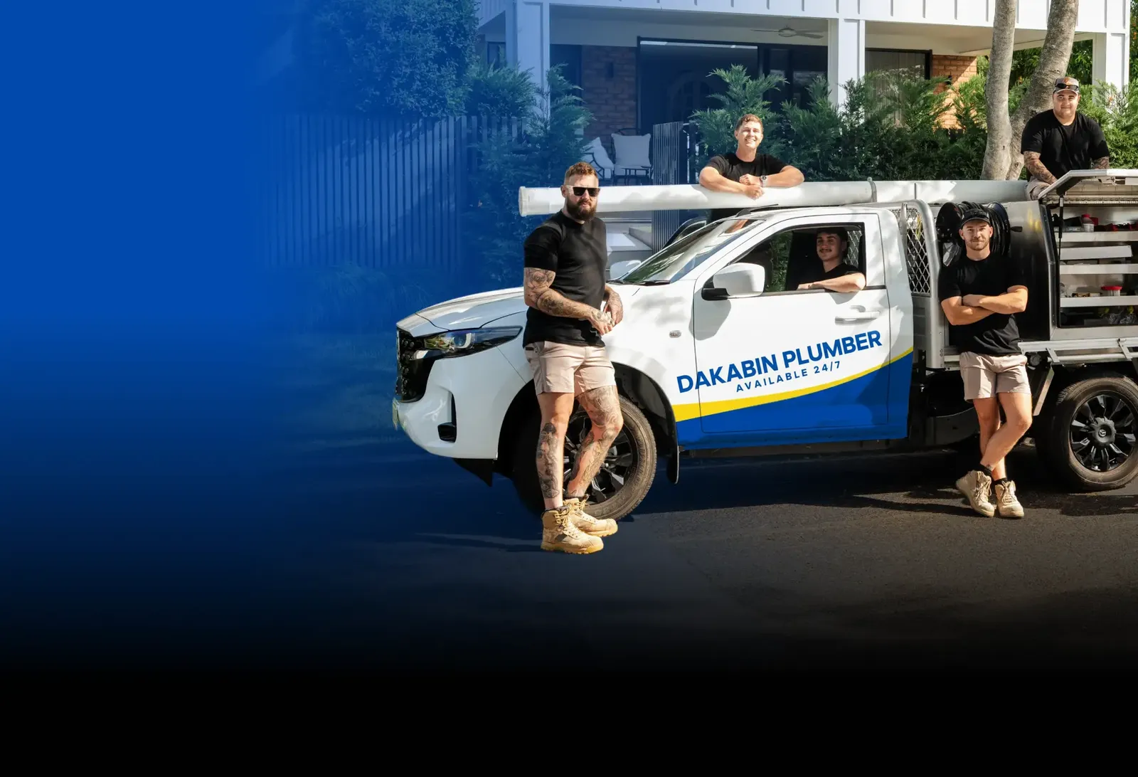 Dakabin Plumber team with the ute